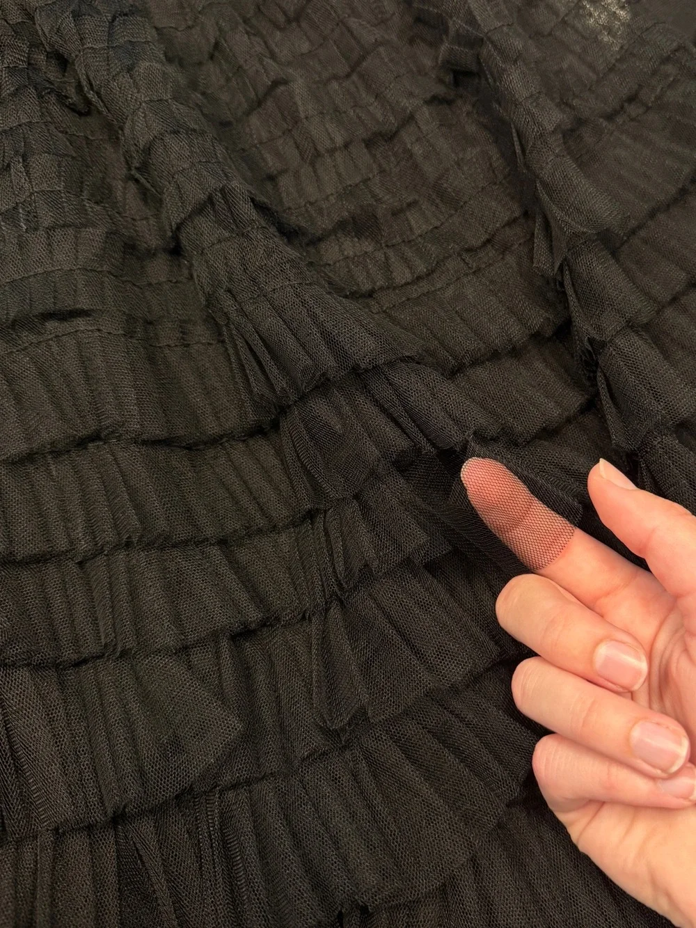 Black Tiered Ruffle Maxi Skirt Size Women's Size Large | Goth Avant Garde
